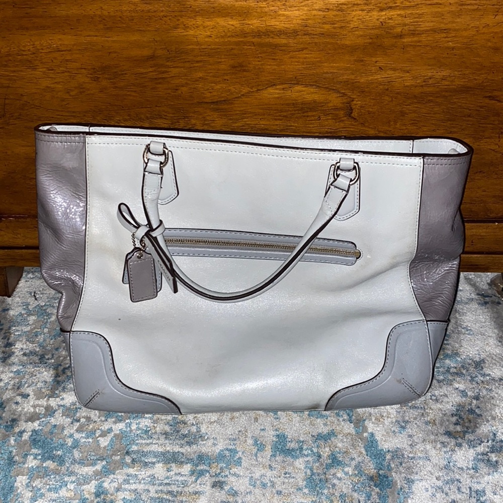 Baby blue and grey Coach purse with original dust bag!!!!!